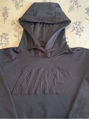 Nike Black Embroidered Logo Pullover Hoodie